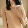 New autumn and winter round-neck sweater, women's pullover knitted sweater, solid color long-sleeved women's dress, thin style with short base layer Specification image